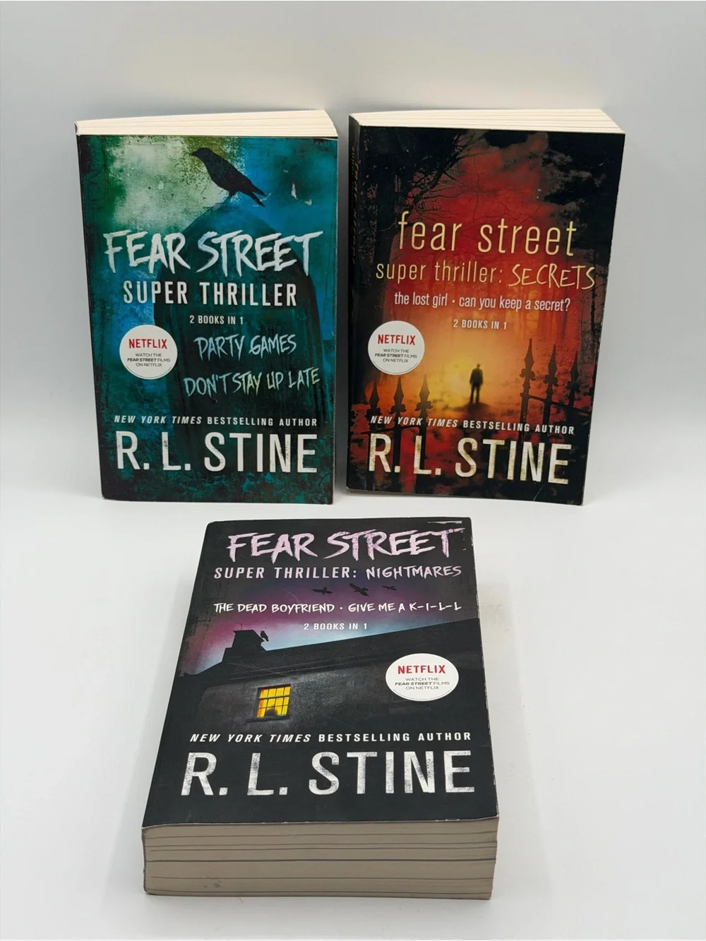 Lot of 3 Fear Street Super Thriller Books by R. L. Stine 2 Books in 1 Nightmares